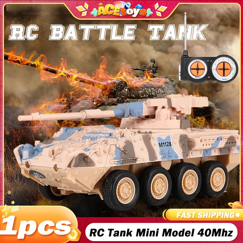 Mini Tanque RC Militar para Crianças, Veículo Rotativo, Carregamento Sem Fio, Tanques Elétricos, Simulação Presentes, Brinquedos, 8012, 40MHz