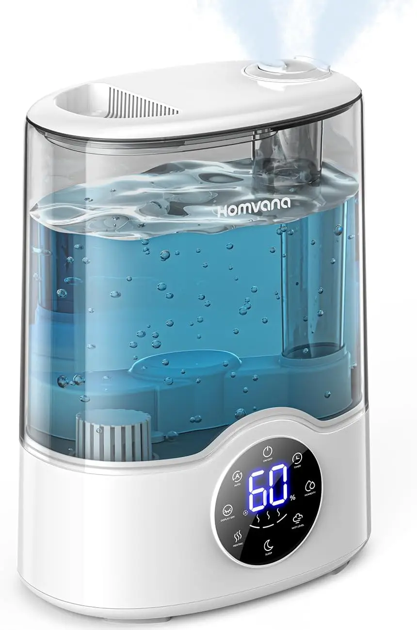 

7L Smart Warm & Cool Mist Humidifier for Large Rooms, Auto Mist Adjustment, Quiet Top-Fill for Bedroom Baby Nursery