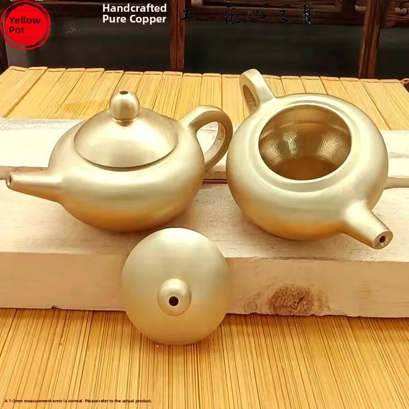 

Bronze Handle Teapot Office Living Room Study Decorative Model Craftsmanmade Tea Pot Ornament for Desk Top Display