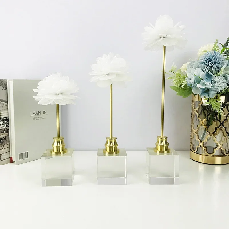 villa soft furnishing model home, natural crystal floral sphere, light luxury home living room ornament, wedding gift