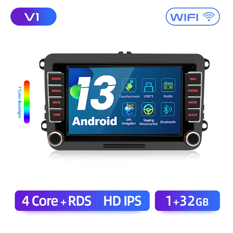 Junsun 7 "Draadloze Carplay Android Auto Radio voor VW Passat B6 B7 T5 Tiguan Touran GOLF 6 POLO Stereo GPS Multimedia Speler