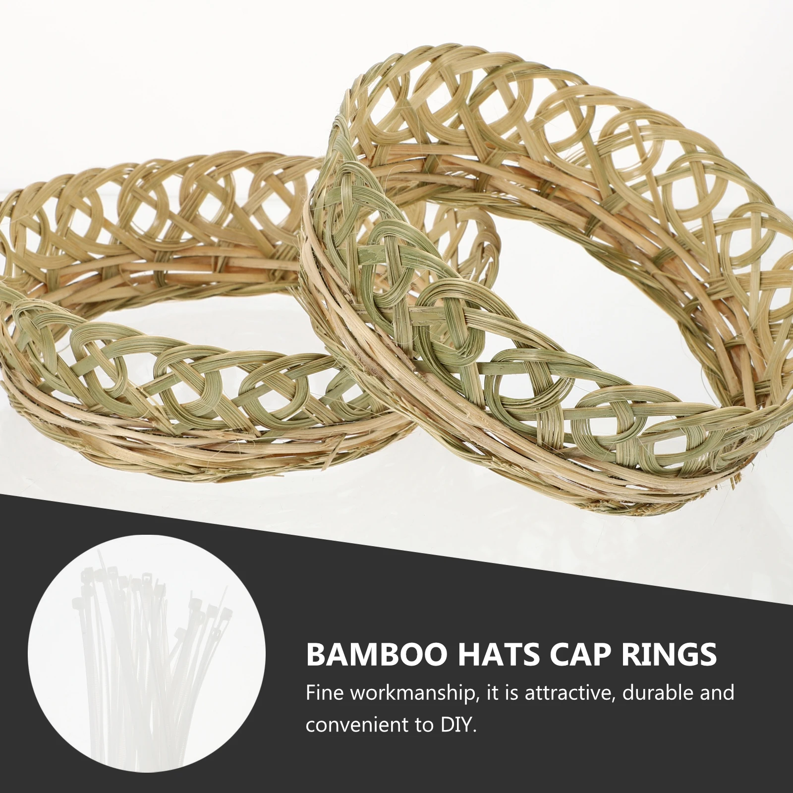 

5Pcs Bamboo Hat Rings Woven DIY Supplies Premium Quality Portable Lightweight Straw Hoops Craft Decor Accessories Family Fun