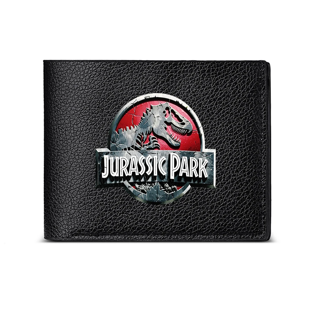 Cartera para hombre con el logotipo de Jurassic Park, diseño moderno y elegante, ideal para uso diario y ocasiones de negocios.