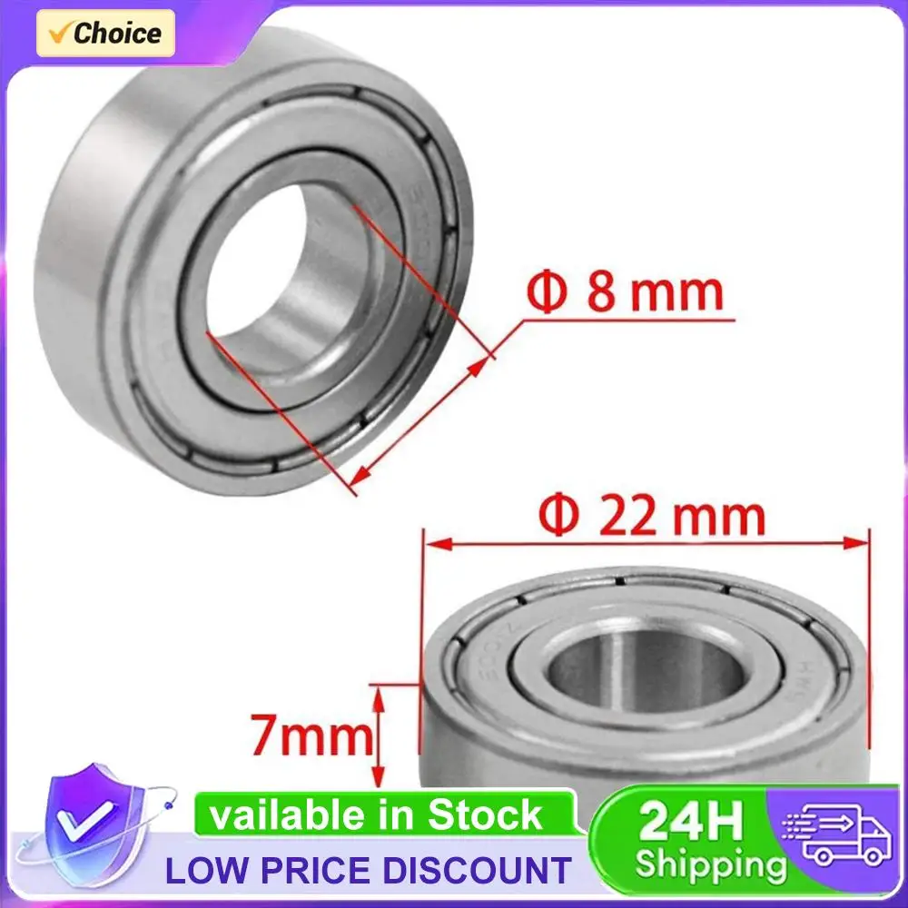 10Pcs 608ZZ Deep Groove Ball Bearing High Carbon Steel Skateboard Ball Bearings 8x22x7mm for Skateboards Inline Skates Scooters