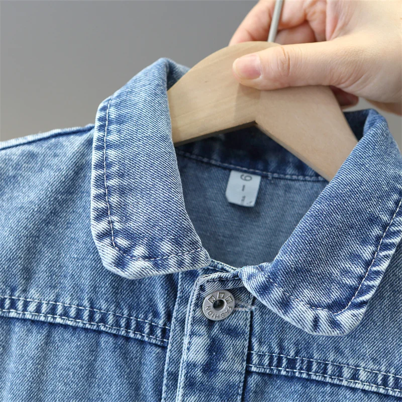 Girl\'s Baby Coat Spring and Autumn Fashionable Girl Korean Edition Denim Top New Fashionable Children\'s Loose Jacket Trendy