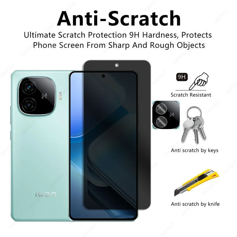 Privacy Screen Protector For vivo iQOO Z9 China Glass For iQOO Z9 Turbo Anti-spy Glass Camera Lens Protector For vivo Y200 GT