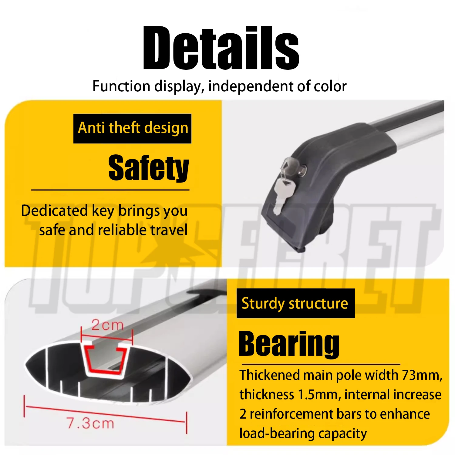 2pcs fit for Lincoln Corsair 2020-2024 Roof Rail Rack Crossbars cross bars Lockable Aluminum Alloy