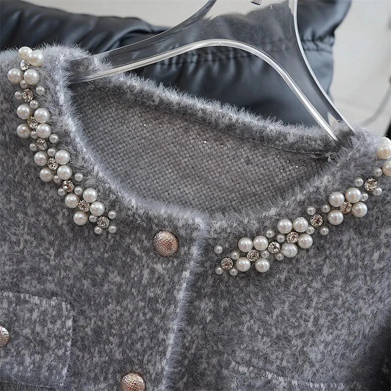 

Small Fragrance Sweater Women's Autumn Winter New Coat High-quality Heavy-Duty Temperament Jacket Knitwear Cardigan Ladies Top