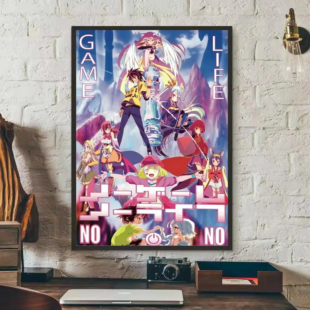 No G-Game No Life anime Poster Stickers HD Waterproof Painting Wall Art for Bedroom Living Room Home Decor Decoration Gift
