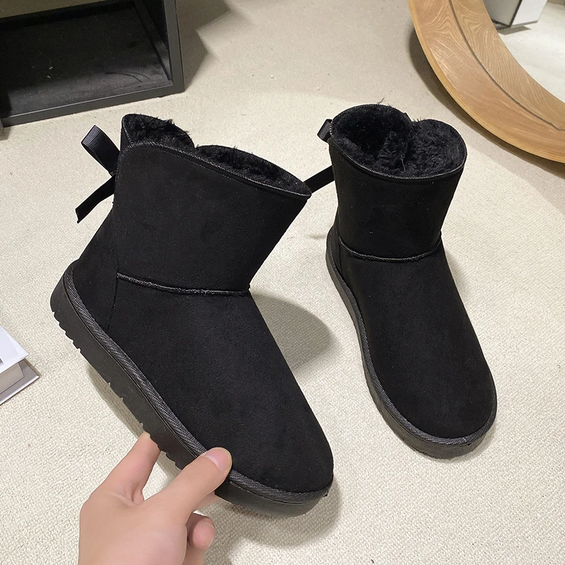 أحذية الثلوج النسائية 2026 الشتاء مريحة سميكة سوليد الأحذية العصرية القوس مصمم مكتب المشي موضة الأحذية النسائية حجم كبير #3