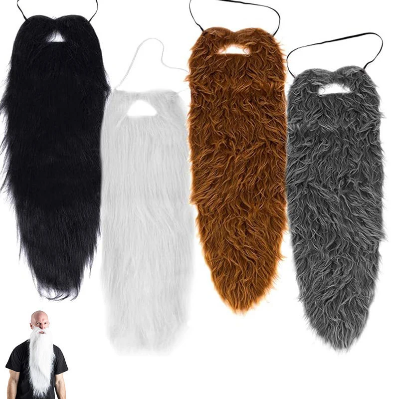 Barba falsa vestir-se com corda elástica cabelo facial cosplay bigode falso para desempenho de palco feriado masquerade festivo