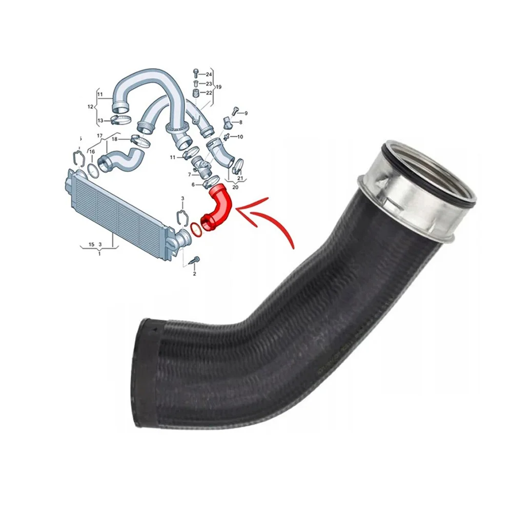 Car Intercooler Hose Turbo Pipe 7E0145790 Black Plastic For Multivan For Transporter For T5 For T6 Car Interior Accessories