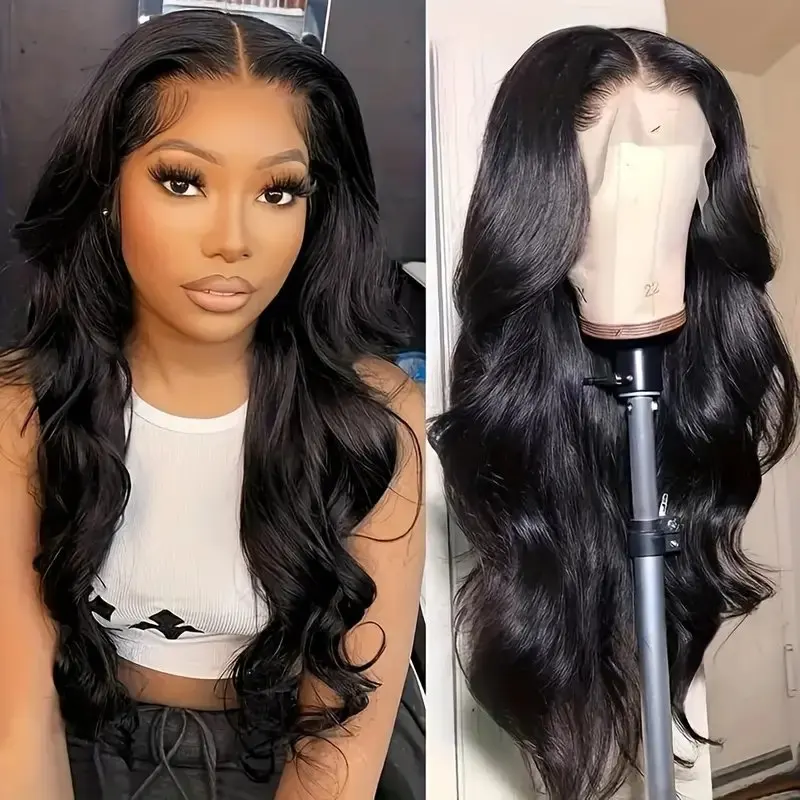 Rosabeauty 13X6 HD Transparent Body Wave Lace Frontal Wig 13X4 HD Front Human Hair 5X5 Glueless  Water Wave Wig 250 Density