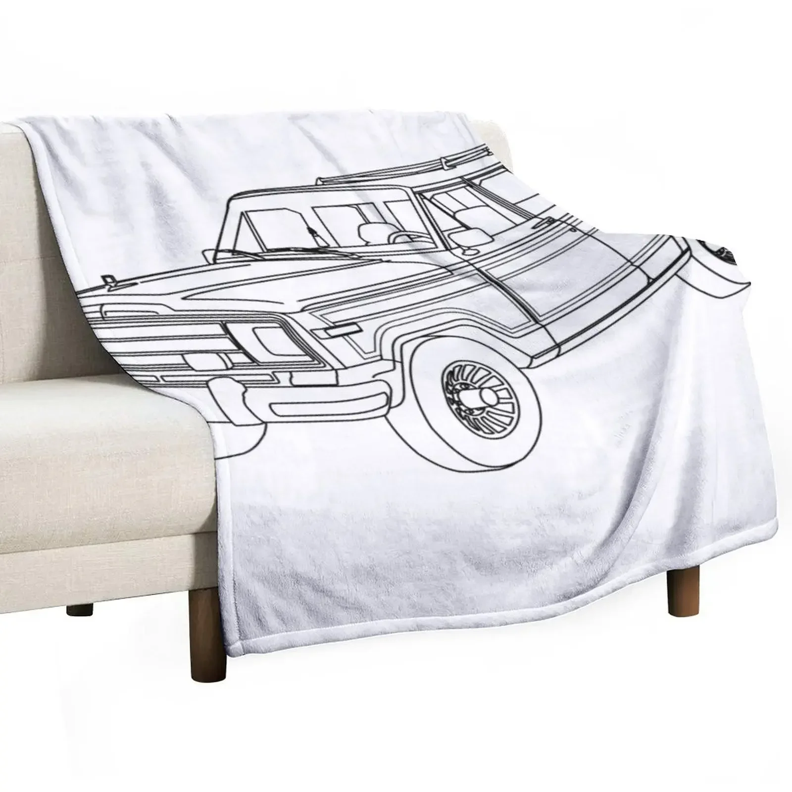 Grand Wagoneer (SJ) Line Art Throw Blanket valentine gift ideas Polar Blankets