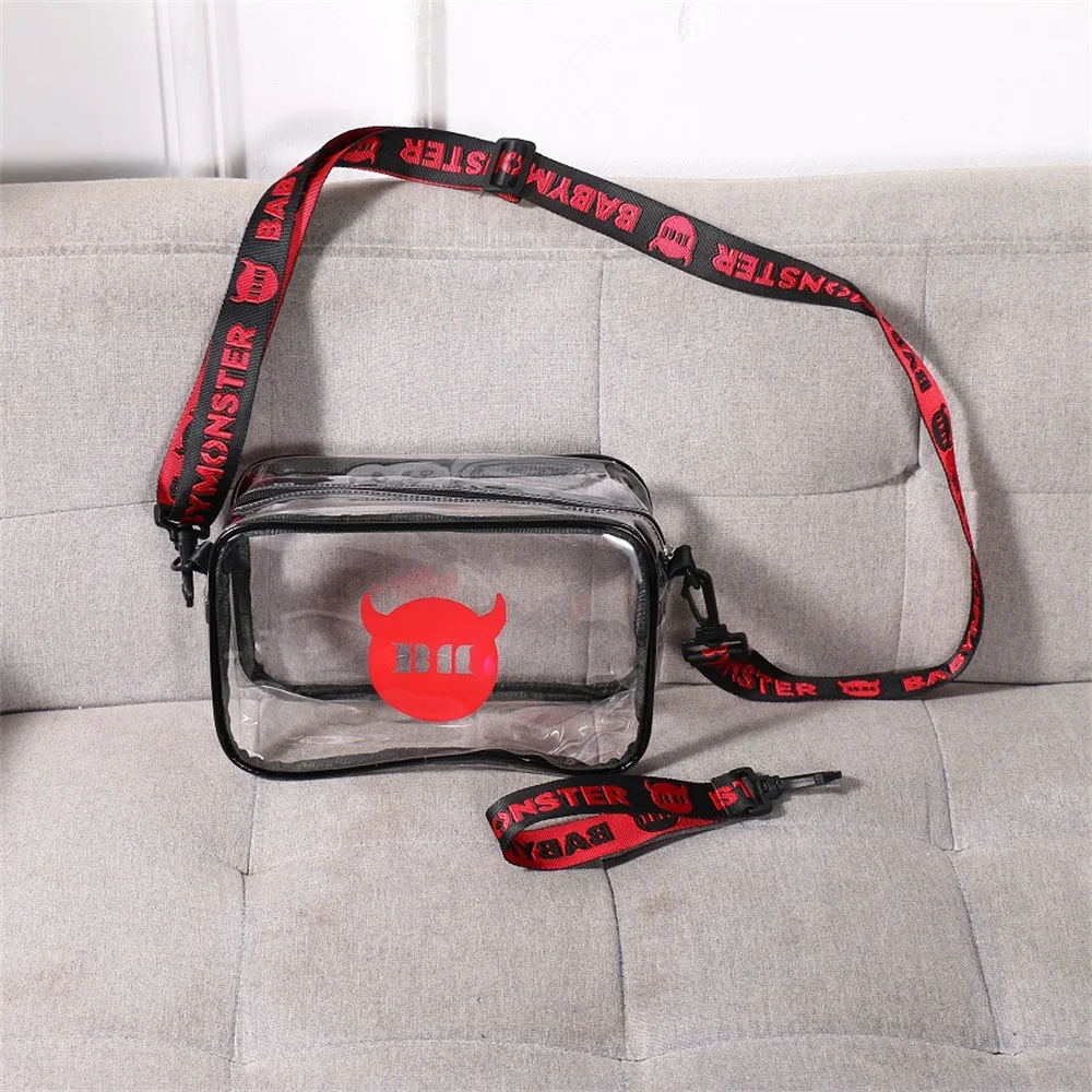 KPOP BABYMONSTER PVC Handbag Boys Girls Transparent Messenger Bag AHYEON CHIQUITA PHARITA AHYEON Shoulder Bag Fans Concert Bag