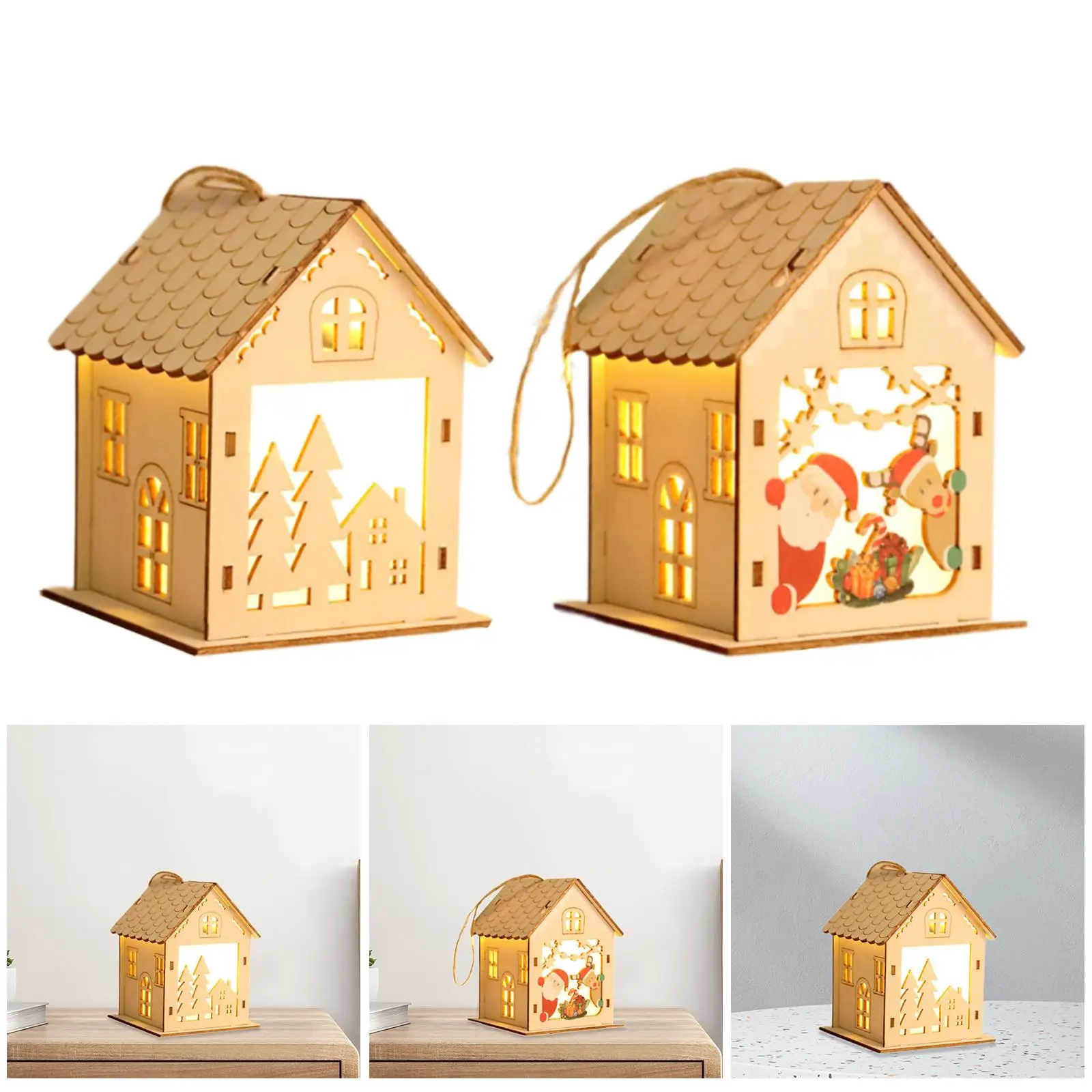 Christmas Hanging Decoration Christmas Collectible Building Gift Lighted up Christmas Village House for Bedroom Indoor Outdoor