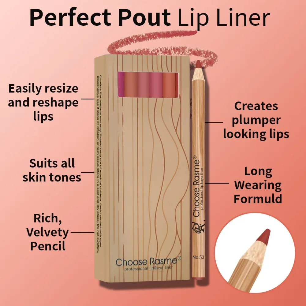 12Pcs/Box Hot Creamy Pencils Lip Liner Set Matte Waterproof Lip Beauty Products Smudge-Proof Long-Lasting Lip Pencil Woman Girls