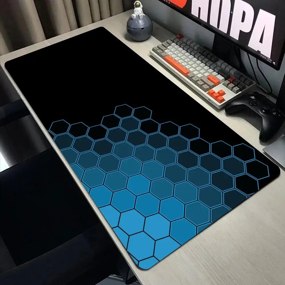 Hexagon Geometric Mouse Pad Desk Mouse Pad Cute HD Desk Pad Extended Gaming Keyboard Mats Large XXL Gamer Mousepad 90x40