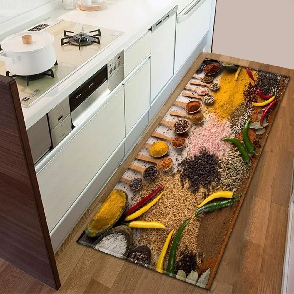 Modern Kitchen Mat Home Entrance Doormat Hallway Bedroom Living Room Decoration Floor Carpet Balcony Bathroom Anti-Slip Long Rug