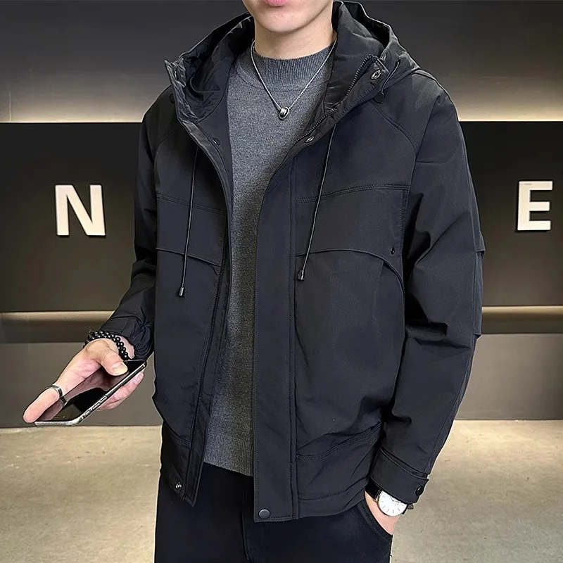 1-A166   Jacket Men's Spring Autumn and Winter Cotton 2024 New Fashion Brand Casual Thickened Work Jacket Top