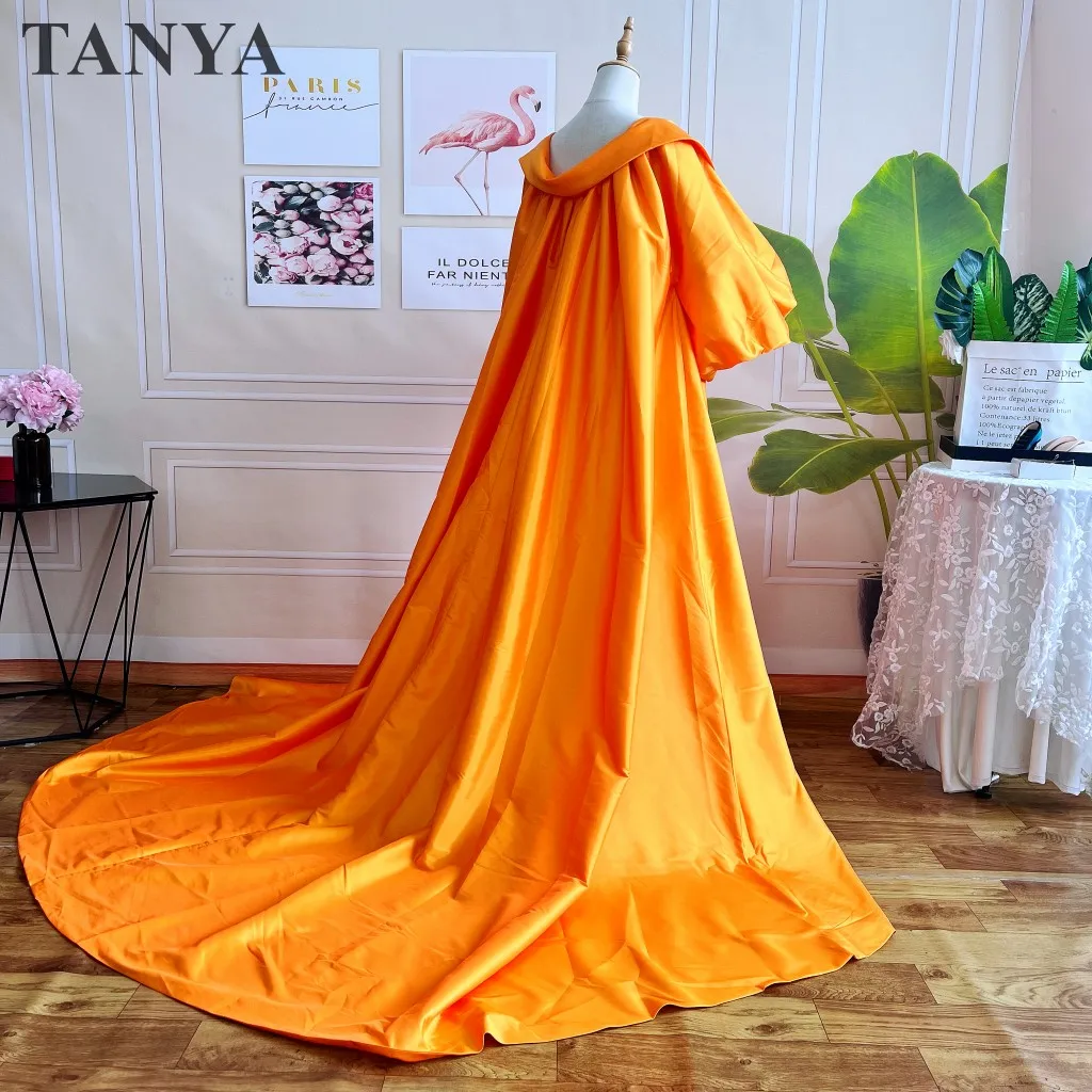 Lapel Collar Taffeta Long Wedding Cape With Puffy Sleeves A Line Real Photo Design Bridal Cloak Long Jacket Accessories