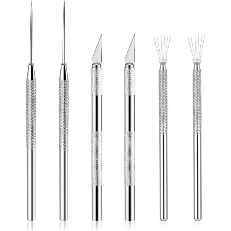 

【FLASH-SALE!】Wire Texture Pin Carving For Modeling Detail Processing 6 Pcs Pottery Clay Ribbon Sculpting Tool Kit For Mo