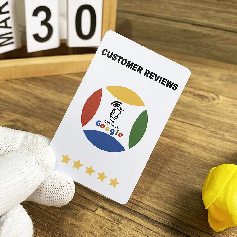 NFC-Enabled Google Reviews Cards Boost Your Business PVC Material Durable