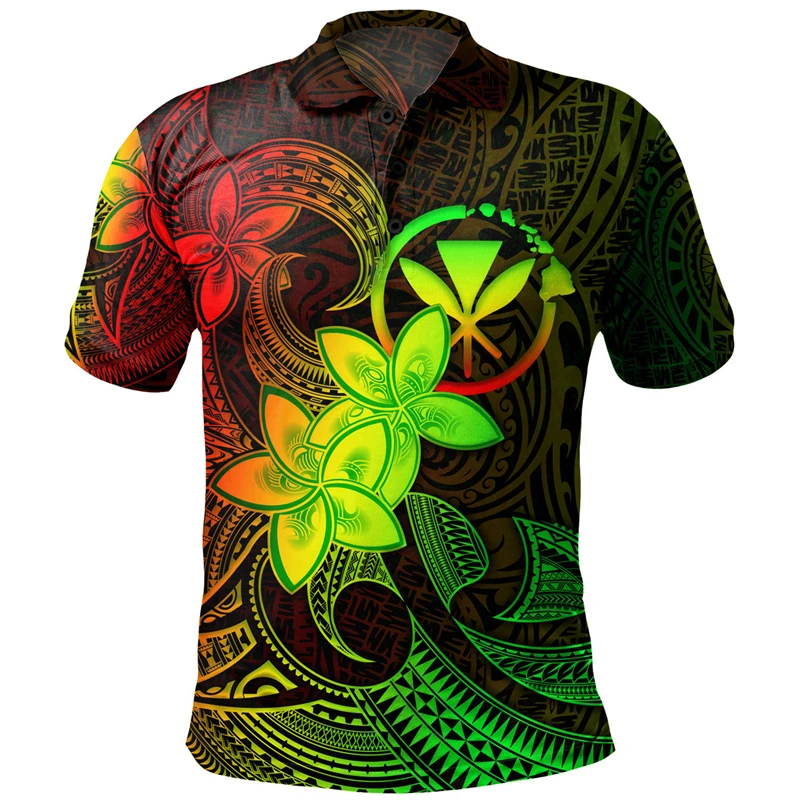 

Fashion Hawaii Printed Polo Shirt Men's Clothing 3D Printed Button Lapel Shirts Polynesia Vacation Personality Trend Top 2025