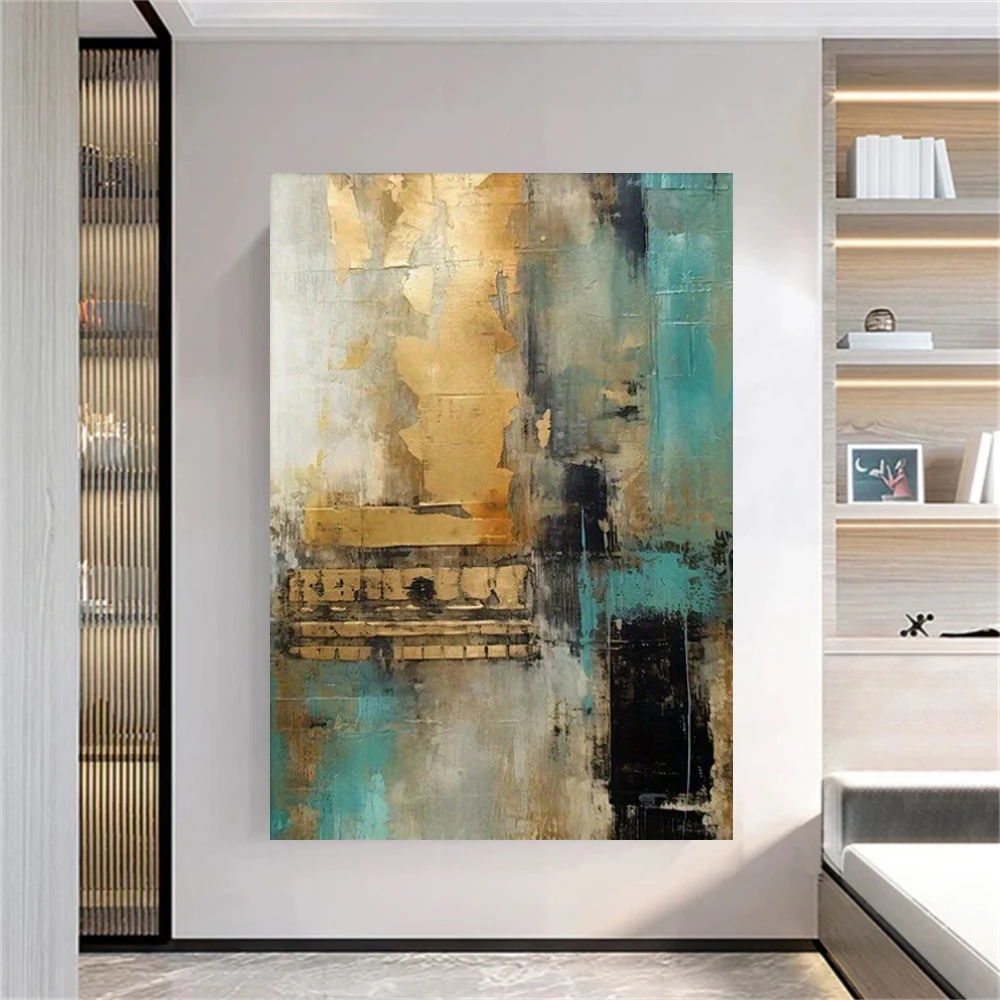 

Landscape image Modern Abstract Oil Painting on Canvas Blue Pop Home Decor Wall Picture 100% Handmade Artwork for Living Room