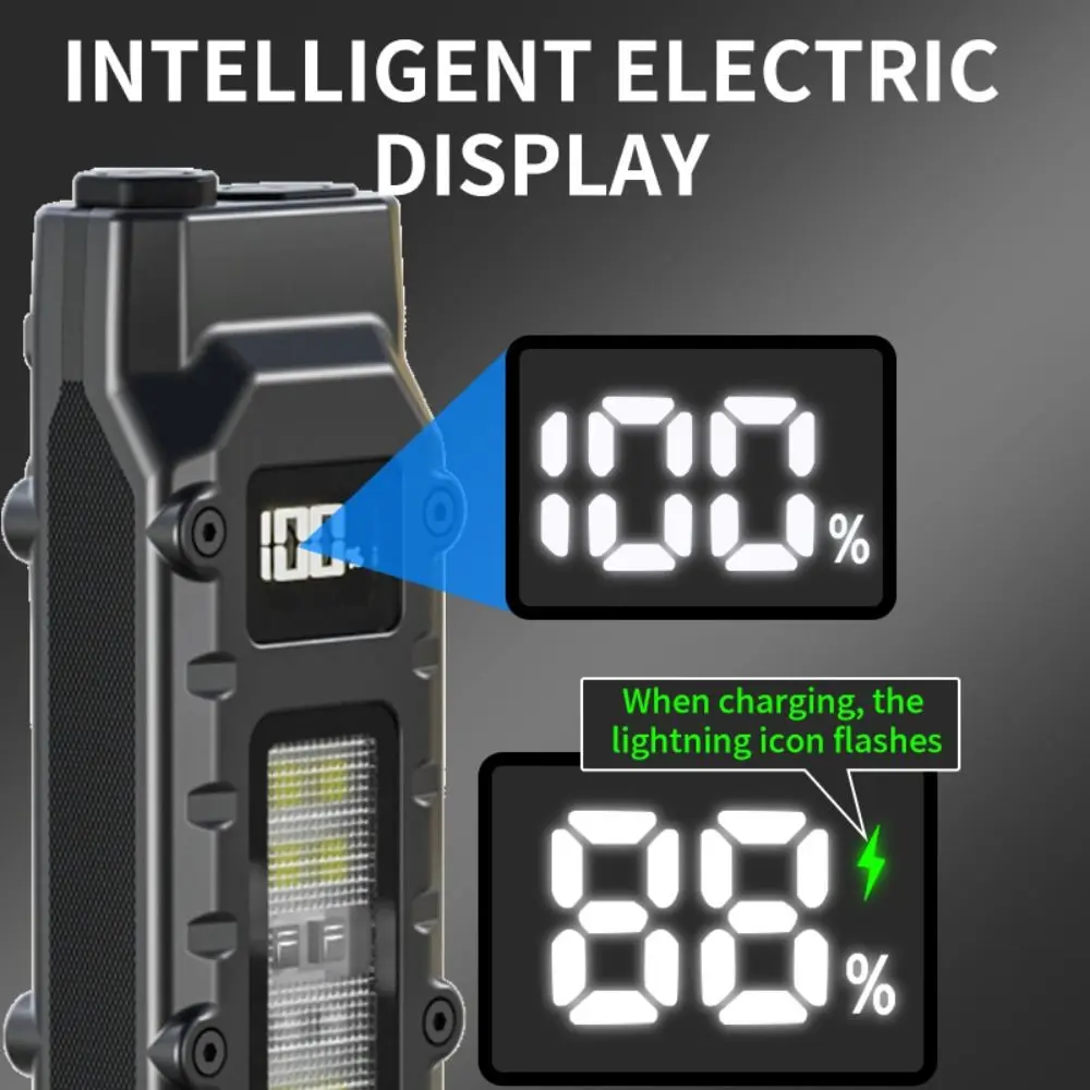Potente linterna de bolsillo portátil con clip para bolígrafo, minilinterna impermeable con pantalla de energía, lámpara LED UV para acampar