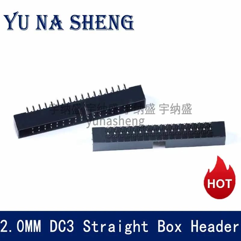 10pcs 2.0MM pitch DC3 HEADER Straight IDC Box Headers DIP 6/10/20/26/34/40 PIN  Male SOCKET PCB CONNECTOR DOUBLE ROW 10P/40P