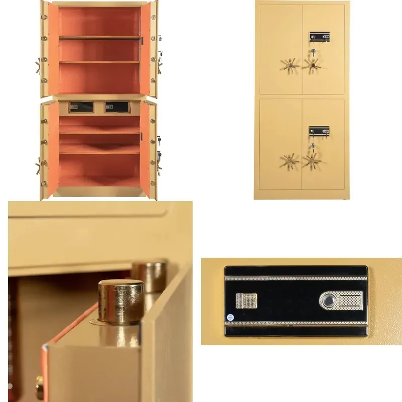 1.8m High Large Steel Safe 4 Doors Smart Fingerprint Password Anti Theft Vault for Home Business Office Security Storage