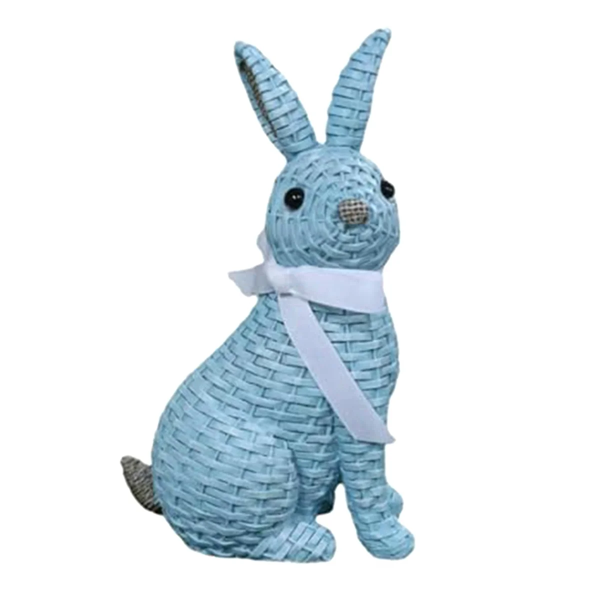 Simulation Bunny Figurine Easter Tabletop Decoration Festival Art Rabbit Craft Ornament Blue-A