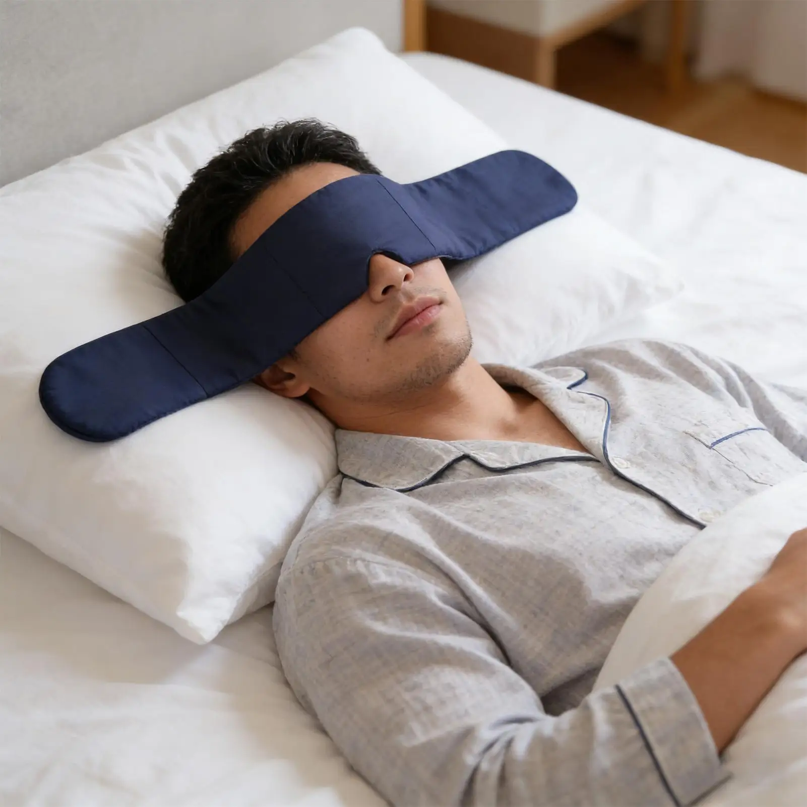 

Eye Cover For Sleeping Light Blocking Weighted Blindfold Double-Sided Eye Covers With Beads And Cotton Filling For Women Men