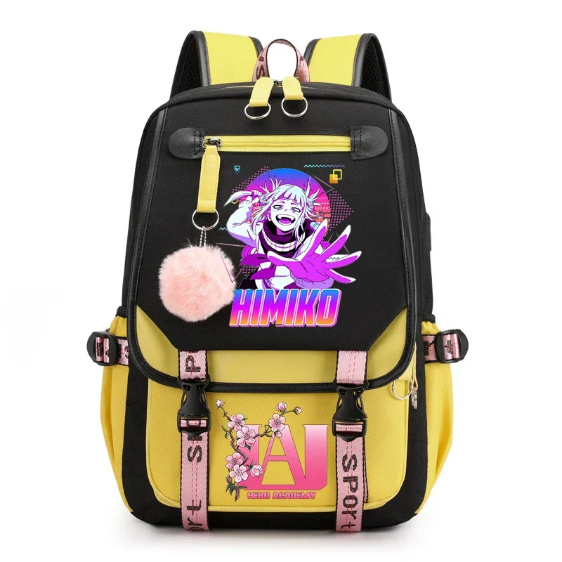 

My Hero Academia Himiko Toga Kawaii Schoolbag Anime Backpack for Teenager Girls Cartoon Bookbag Students Large Travel Backpack