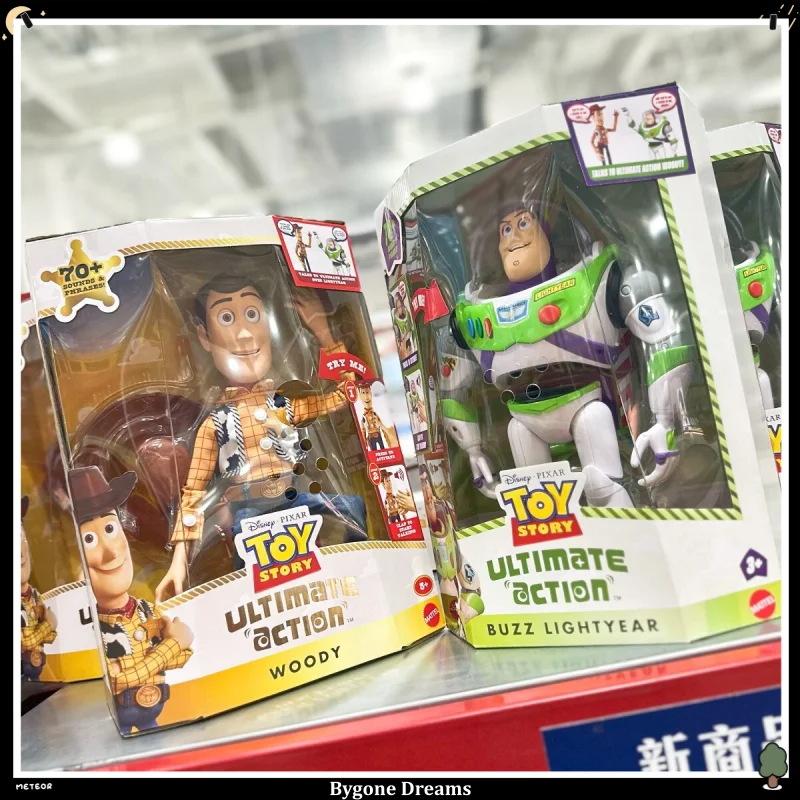 In Stock Toy Story Retro Sound Activated Doll Buzz Lightyear Woody Realistic Model Ornament Multi‑Joint Movable Figure Gift