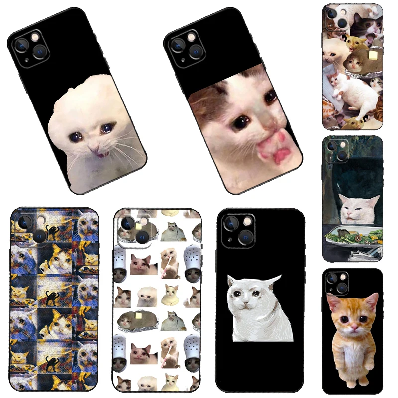 Crying Cat Memes For iPhone 14 13 Pro Max 12 mini 11 Pro Max 6 7 8 Plus XS XR XS Max SE 2020 Cover