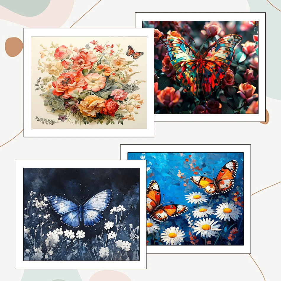 

RUOPOTY Painting By Numbers Draw Butterfly Flowers Canvas 40X50cm Acrylic Paints For Handiwork diy Drawing Gift Home Decoration