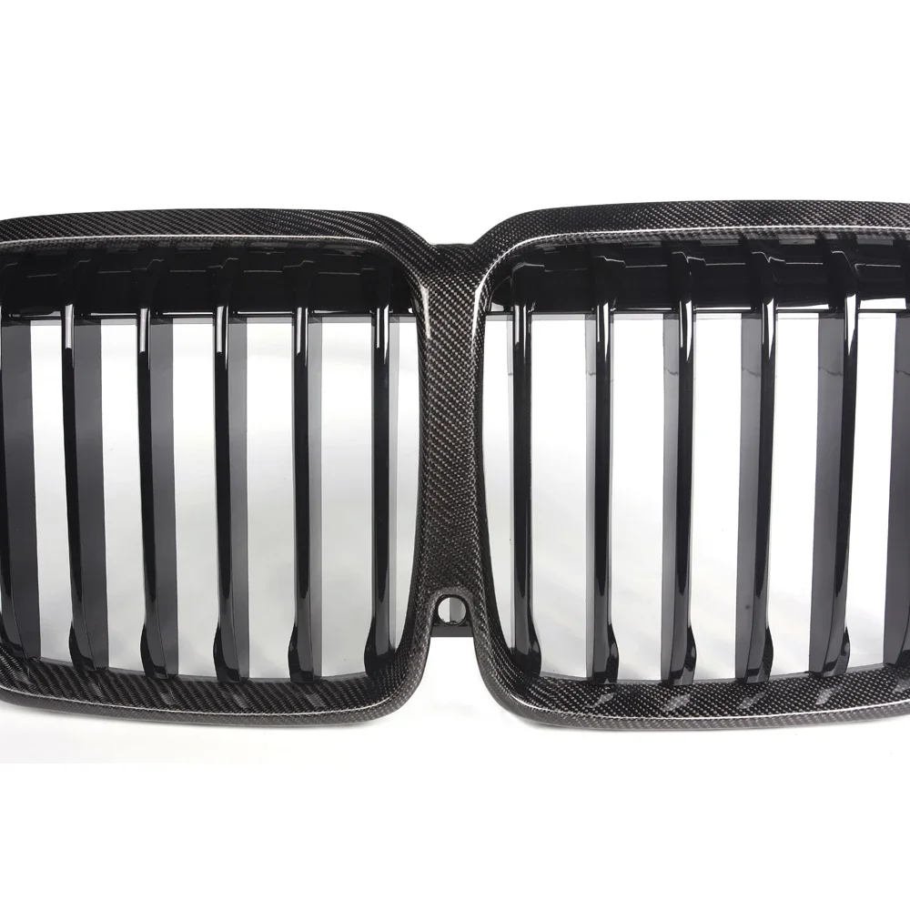 Single line ABS+ Real Dry Carbon fiber ABS Front Bumper Kidney Replacement Grille Car accessories For BMW G07 X7