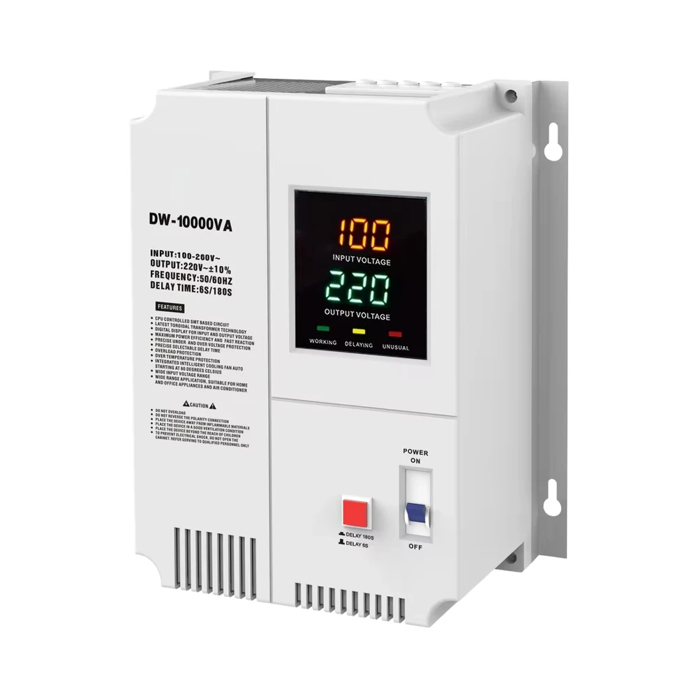 

2026 New KEBO DW-10KVA Wall-Mounted Automatic Voltage Regulator Single Phase AVR With AC Current Relay Type Home Appliance Overv