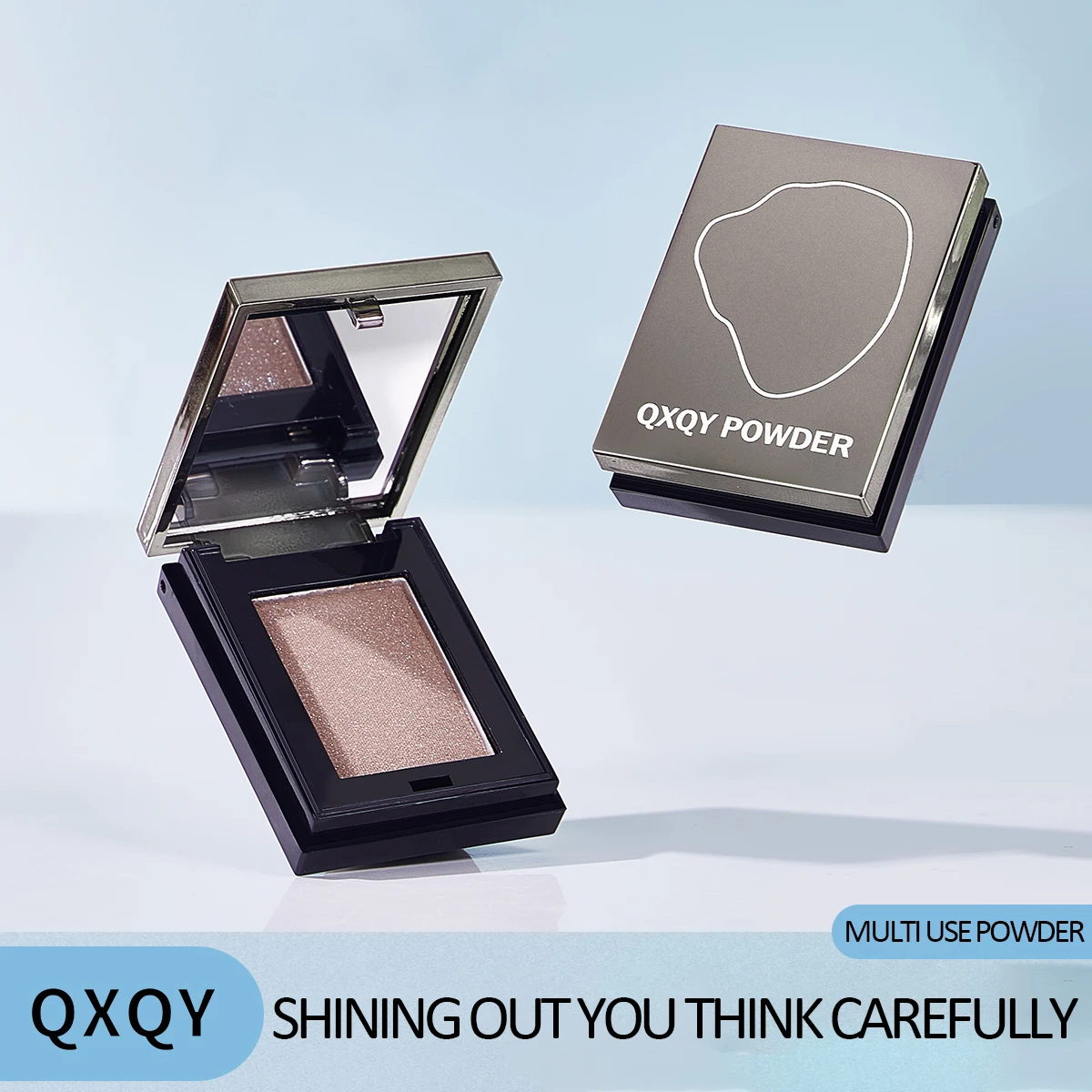 QXQY eye shadow High gloss powder blusher multi-purpose powder Light non flying powder brightens face and eyes