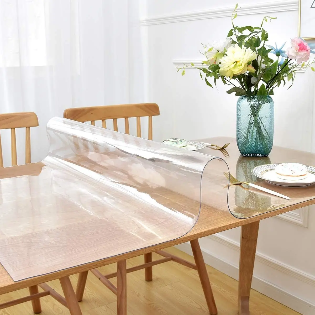 PVC transparent tablecloth and table mat protective film, scratch resistant tablecloth, heat-resistant tablecloth Room Decor