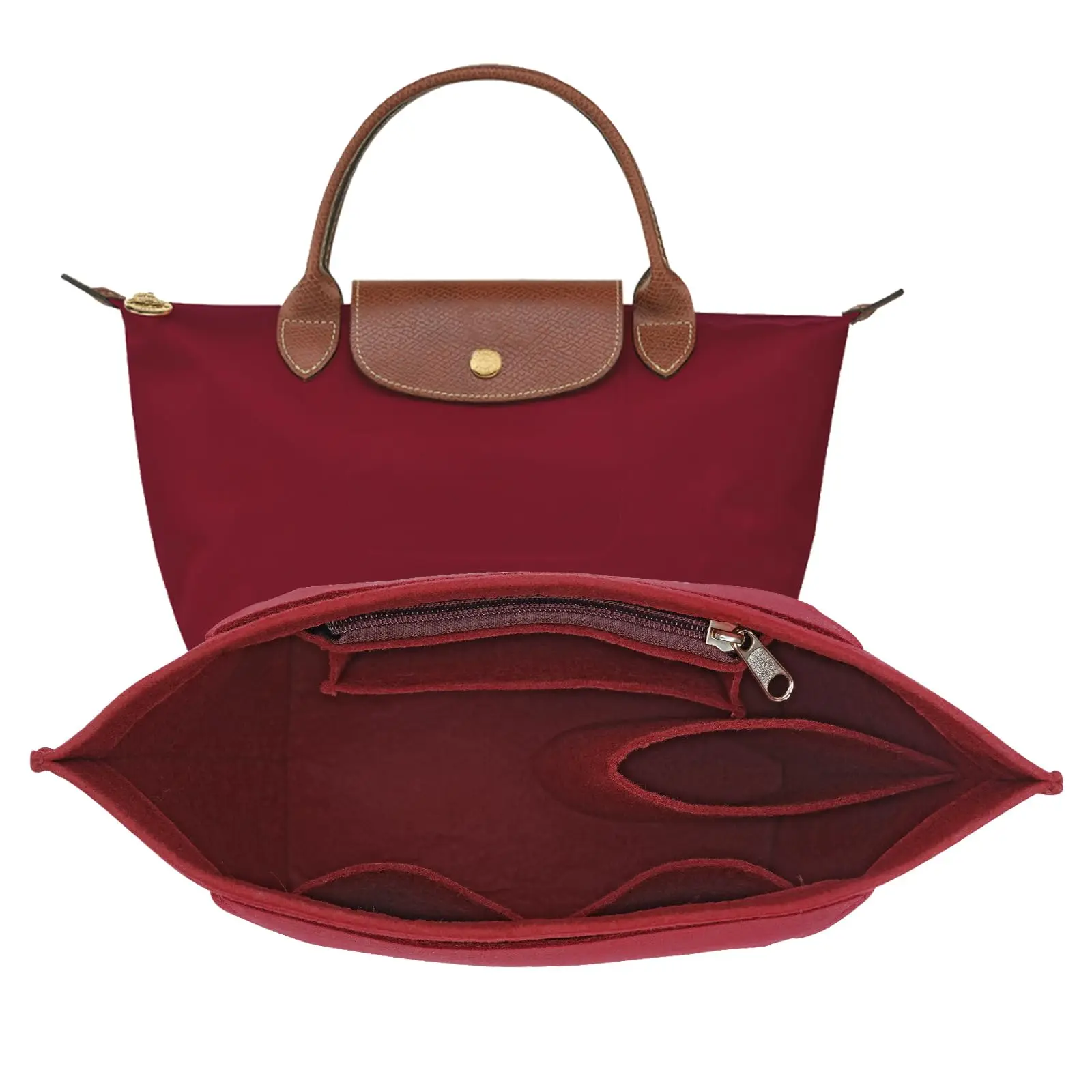 Vilten portemonnee-organizer-inzetstuk voor Longchamp Le Pliage L handtas-inzetstuk (3 maten)