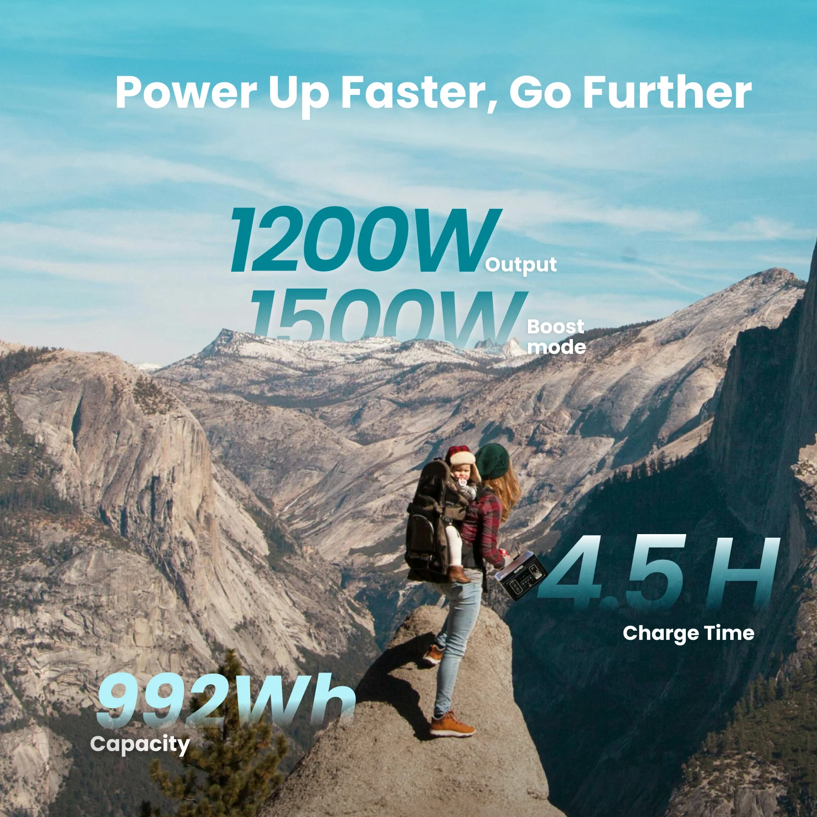 OUPES Exodus 1200 Solar Generator Portable Power Station 1200W/992Wh 1500w Boost Model(3600W Surge), 23 lbs