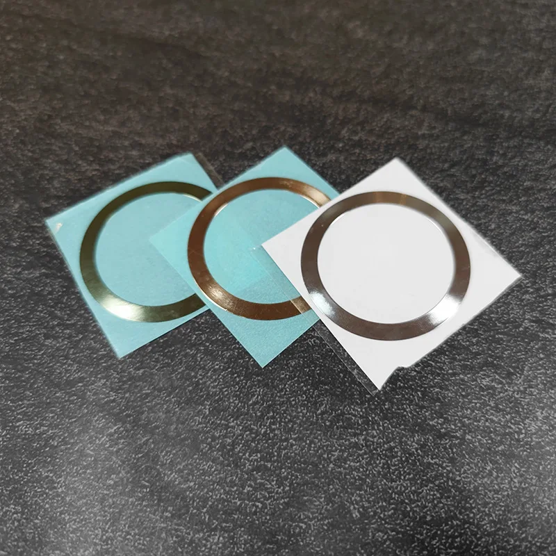 Customized. Metal Nickel Label Magnetic Wireless Coil Phone Sticker Adhesive Sticker Corrosion Electropla