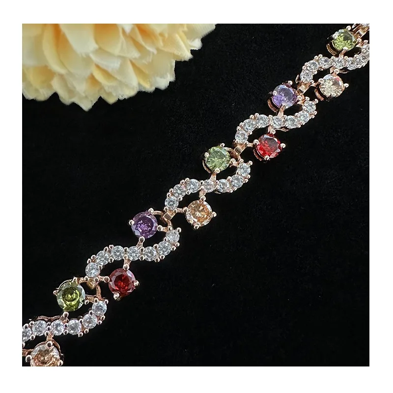 

New Style Fashion Hipster Accessories Women's Creative Bracelet Simple Copper Zircon Bracelet