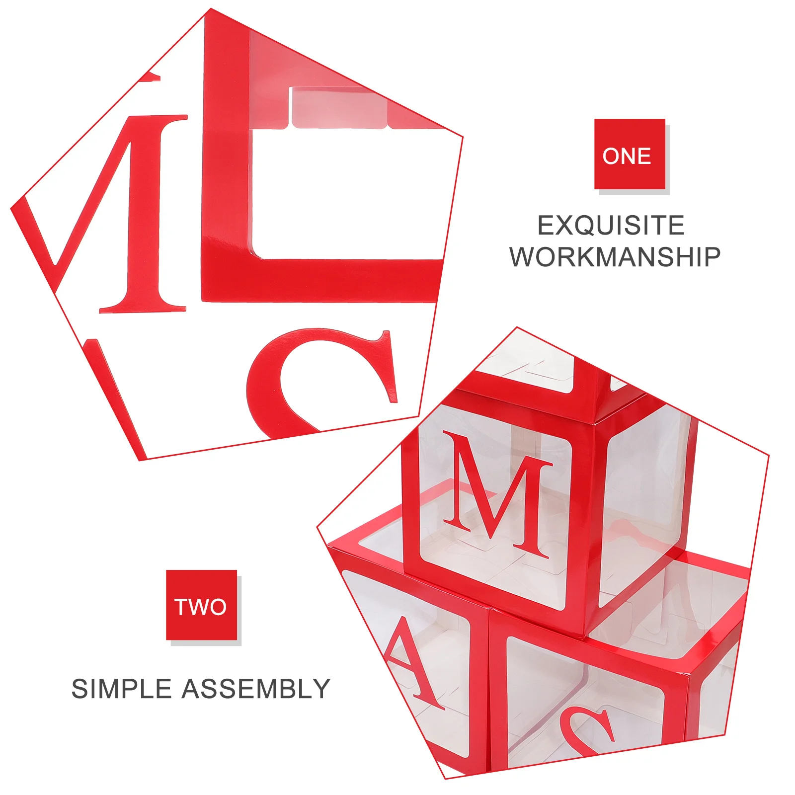 

1 Set Christmas Boxes Balloon Case For Party Decoration Photo Prop Xmas Balloon Cases Transparent Display Box For Home Hotel