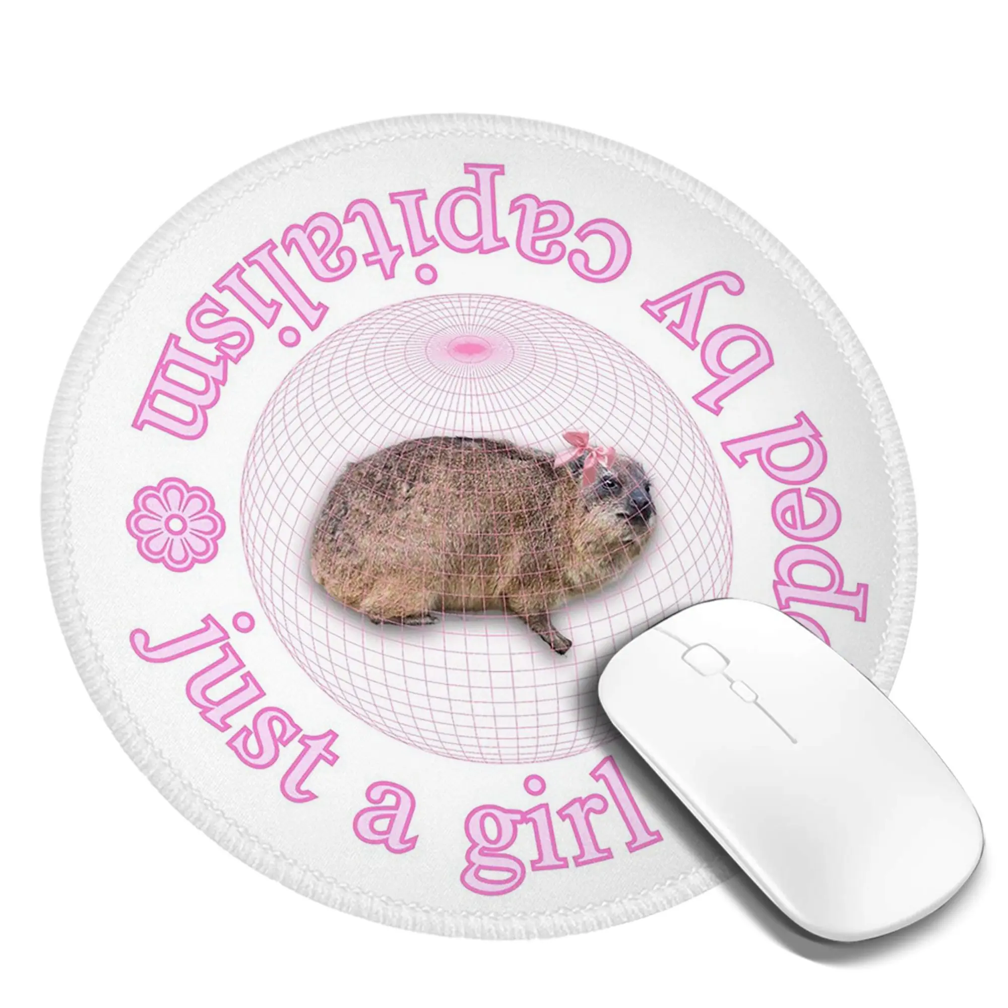 Rock Hyrax Just a Girl Trapped by Capitalism Coquette Mouse Pad Computer Keyboard Mouse Mat PC Laptop Desk Mat Office Table Mats
