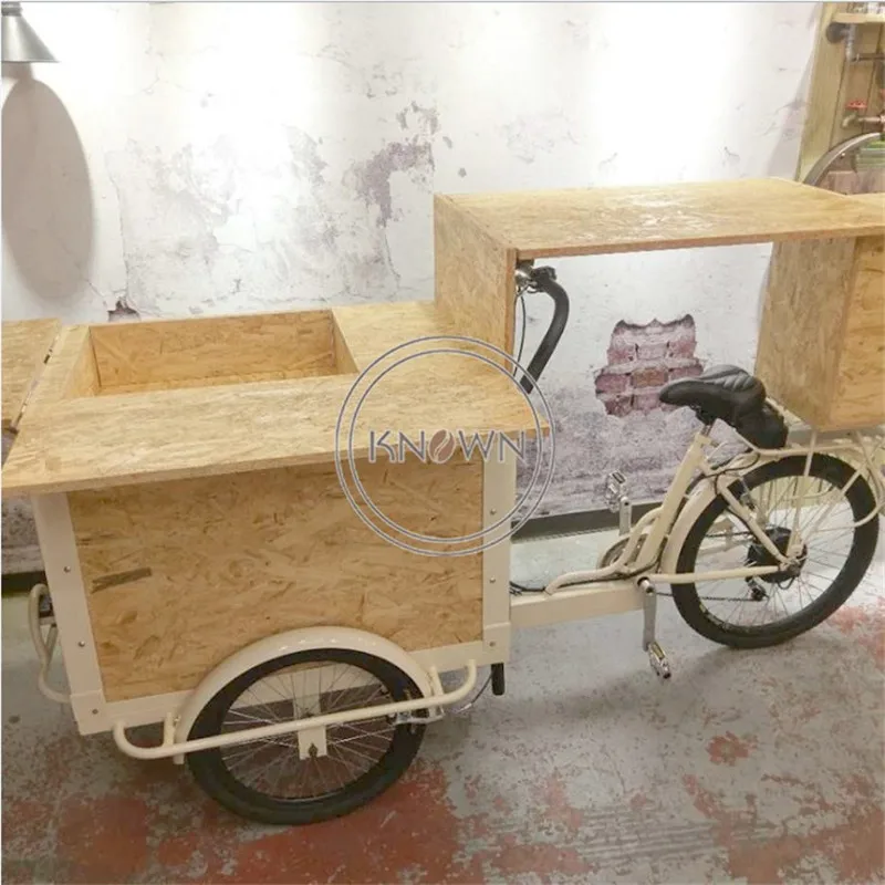 Electric Pedal Tricycle for Adult Mobile 3 Wheel Cargo Bike Europe Mini Fast Food Bicycle for Sale