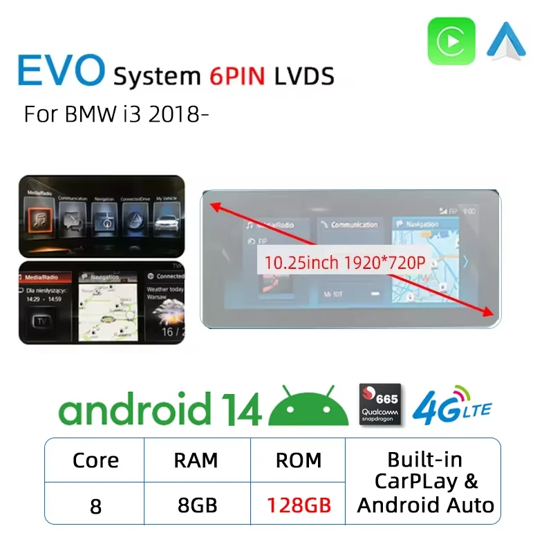 Android 14 Draadloze Carplay Touchscreen Voor BMW i3 I01 NBT EVO Systeem 2013-2020 Auto Multimedia Speler GPS Auto Radio DSP Navi